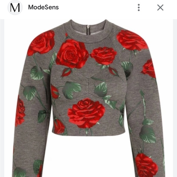 Dolce & Gabbana Rose Bustier Cropped Rose Sweatshirt - Picture 2 of 14